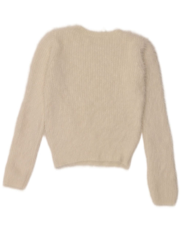 Pulover Pulover Crop Crew Deck pentru Damă Zara UK 12 Medium Off White
