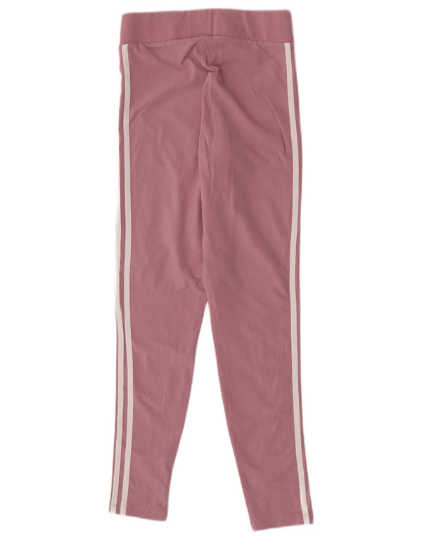 Leggings cu grafic pentru femei Adidas UK 10 Sport mic din bumbac cu dungi roz