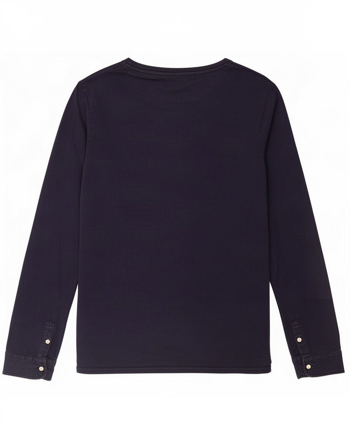 Scotch & Soda Top pentru bărbați cu mânecă lungă mare din bumbac bleumarin
