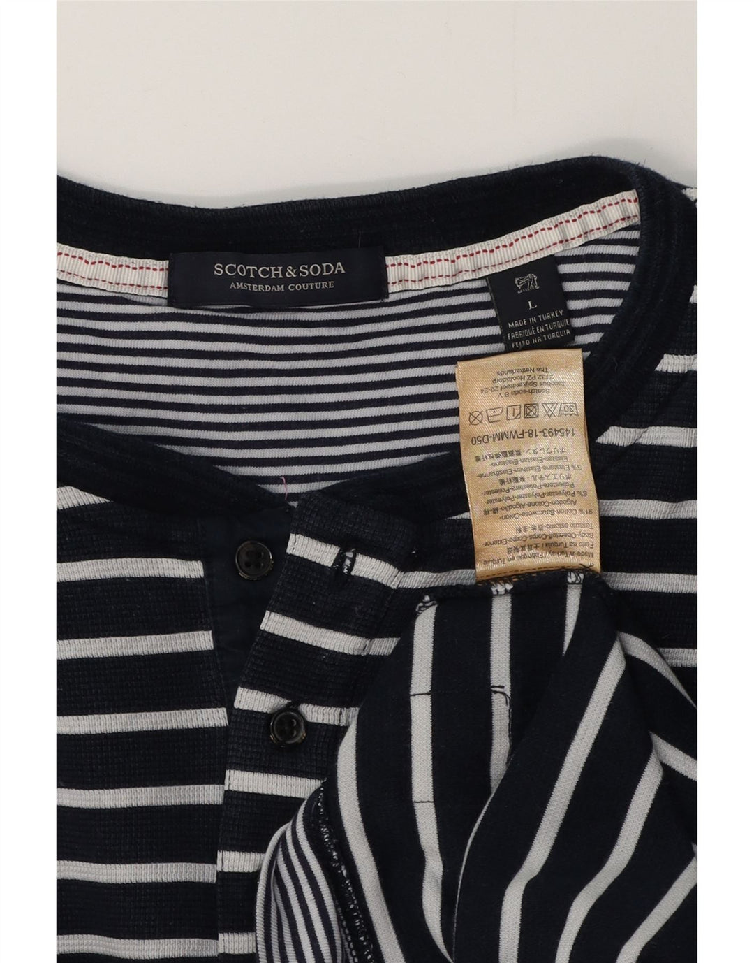 Top pentru bărbați SCOTCH & SODA cu mânecă lungă mare, albastru bleumarin, bumbac cu dungi