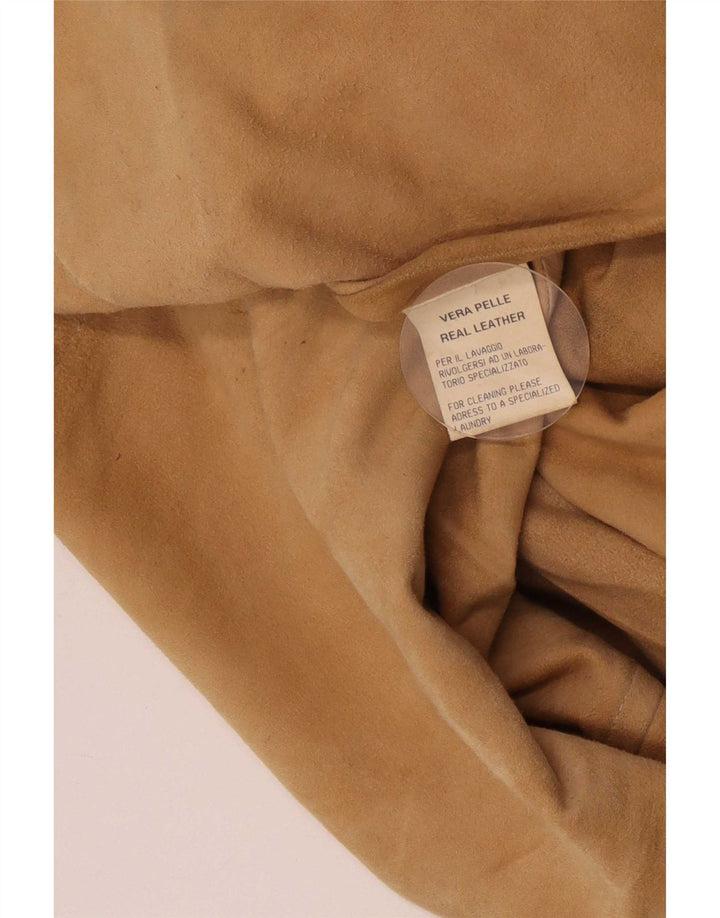 Jachetă de piele pentru femei Enrico Mandelli UK 18 XL Maro Clasică