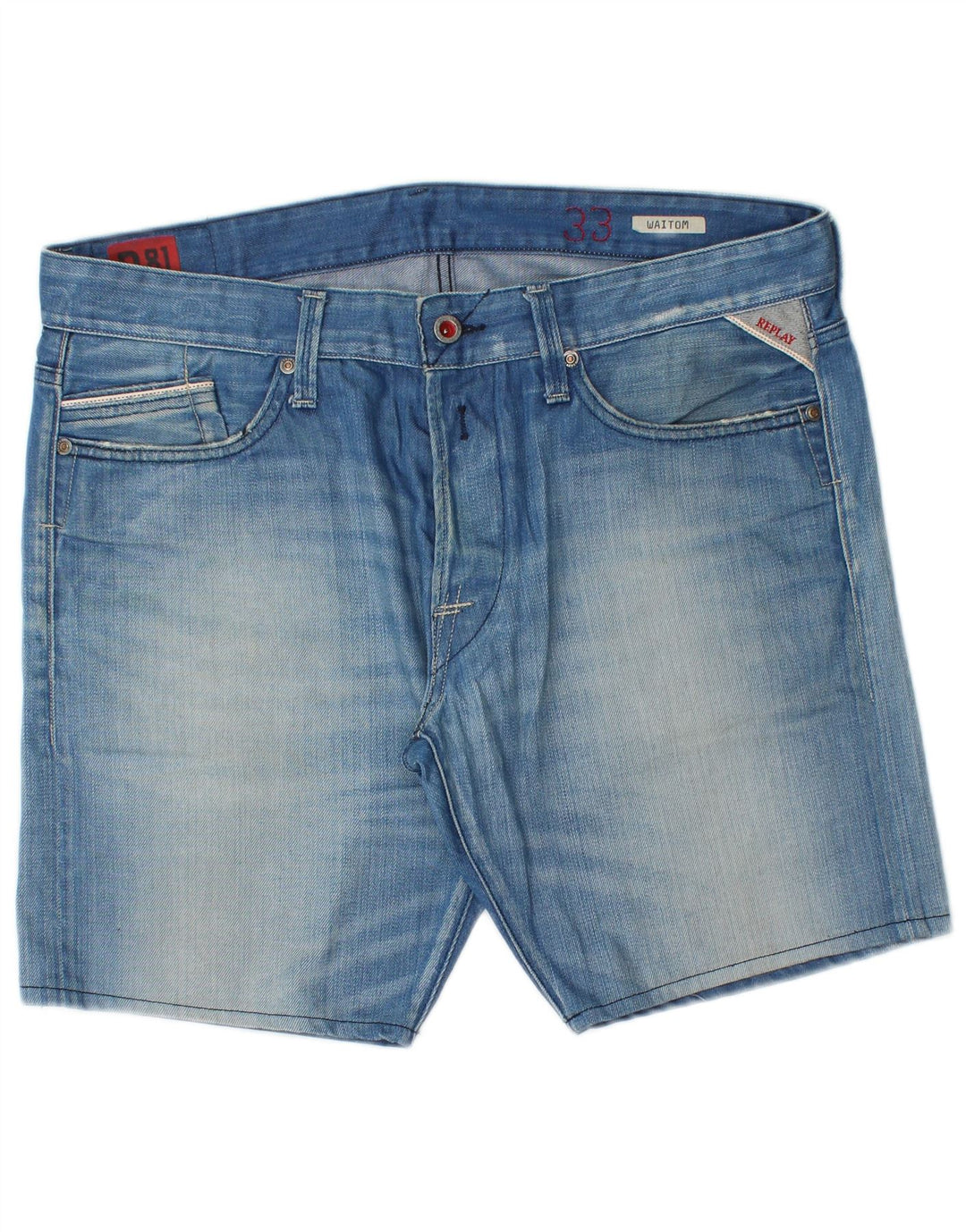 Pantaloni scurți din denim Waitom pentru bărbați Replay W33, mare, albastru, bumbac