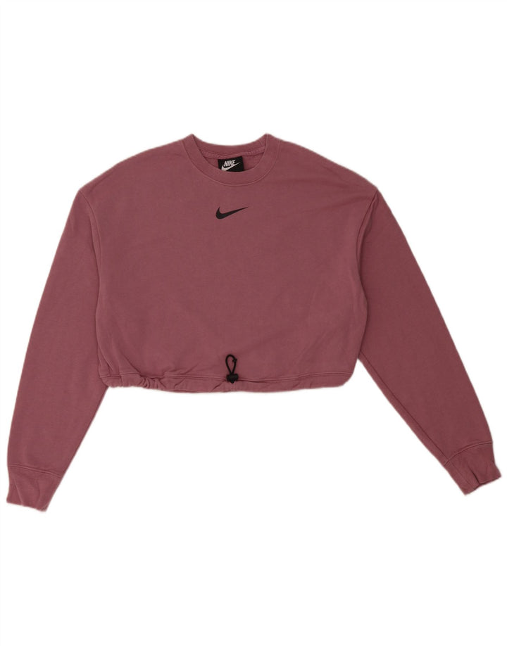Pulover Nike Crop pentru femei UK 10 Bumbac violet mic