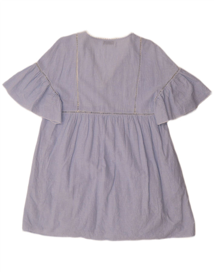 Rochie ZARA Femei Schift UK 14 Medium Blue Pinstripe