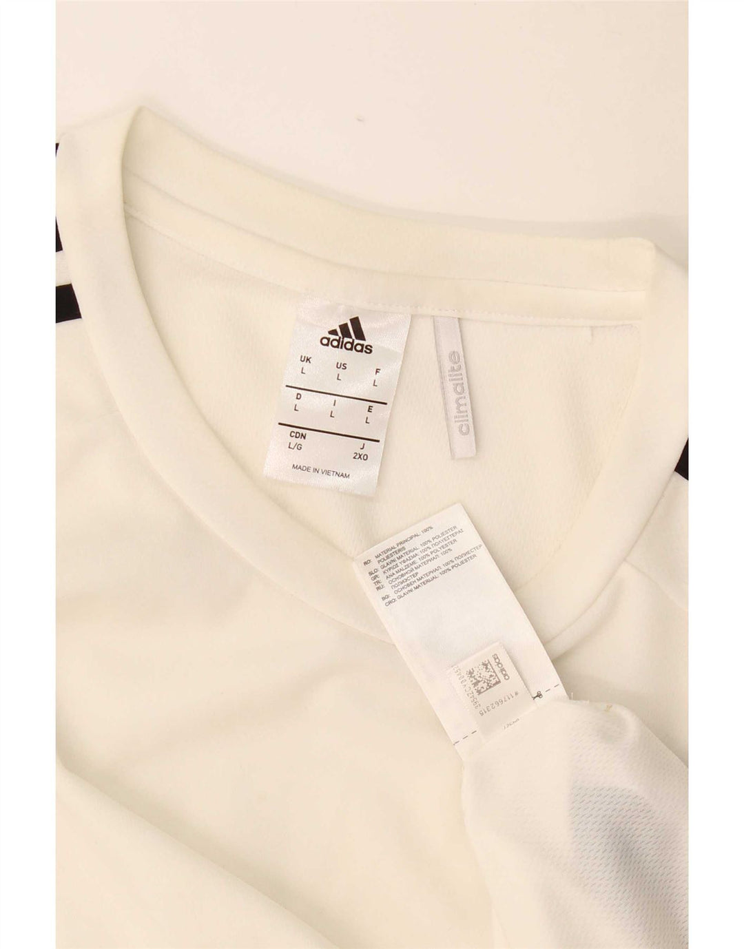 Tricou Adidas Climalite pentru bărbați Top mare din poliester alb