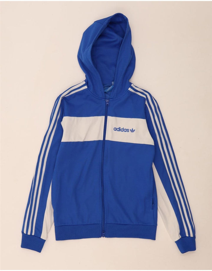 Pulover ADIDAS pentru bărbați, cu fermoar, XS, albastru, bumbac color bloc