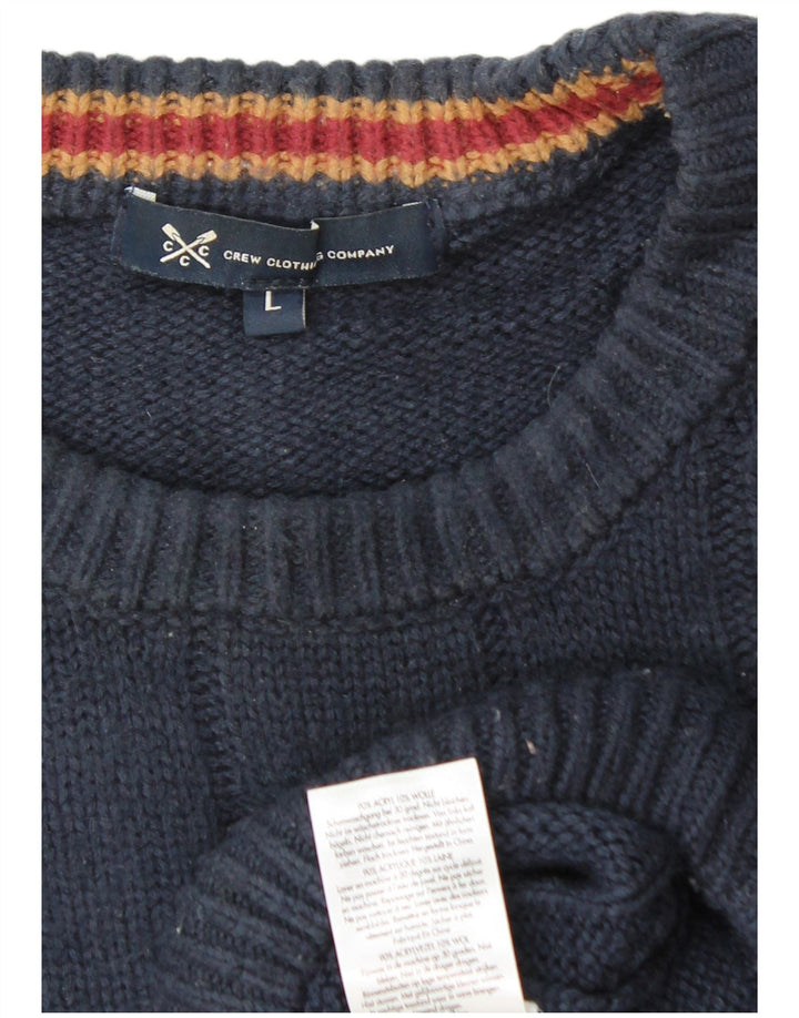 CREW CLOTHING Pulover pentru bărbați cu gât crew Pulover mare bleumarin acrilic
