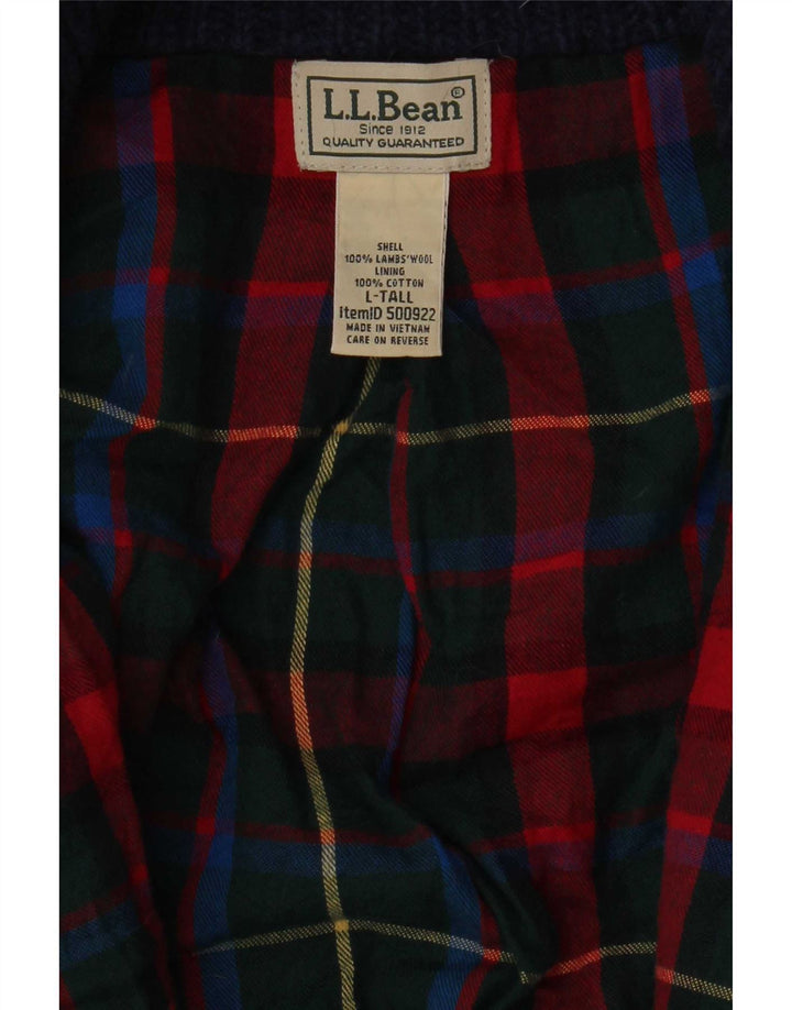 Pulover cardigan înalt pentru bărbați L.L.Bean, lână de miel bleumarin mare