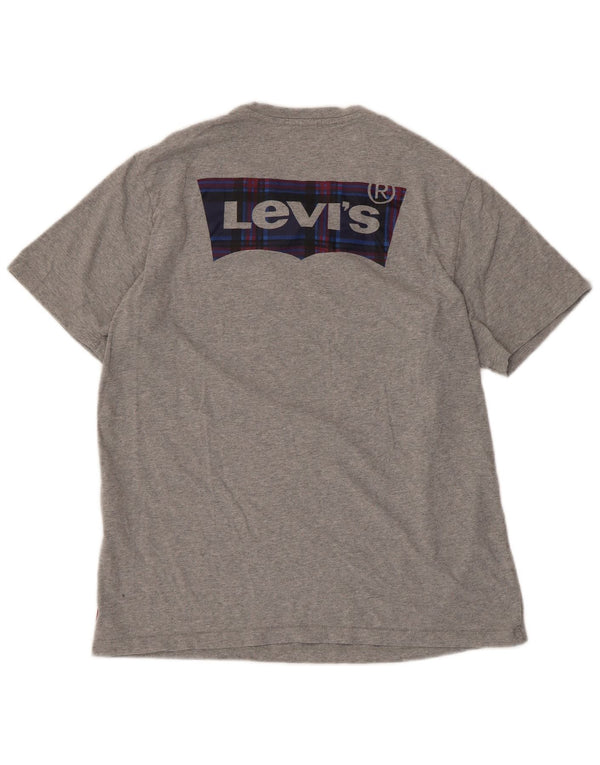 Tricou cu grafic Levi's pentru bărbați Top din bumbac cu pete gri mediu