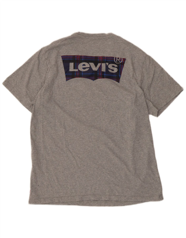 Tricou cu grafic Levi's pentru bărbați Top din bumbac cu pete gri mediu