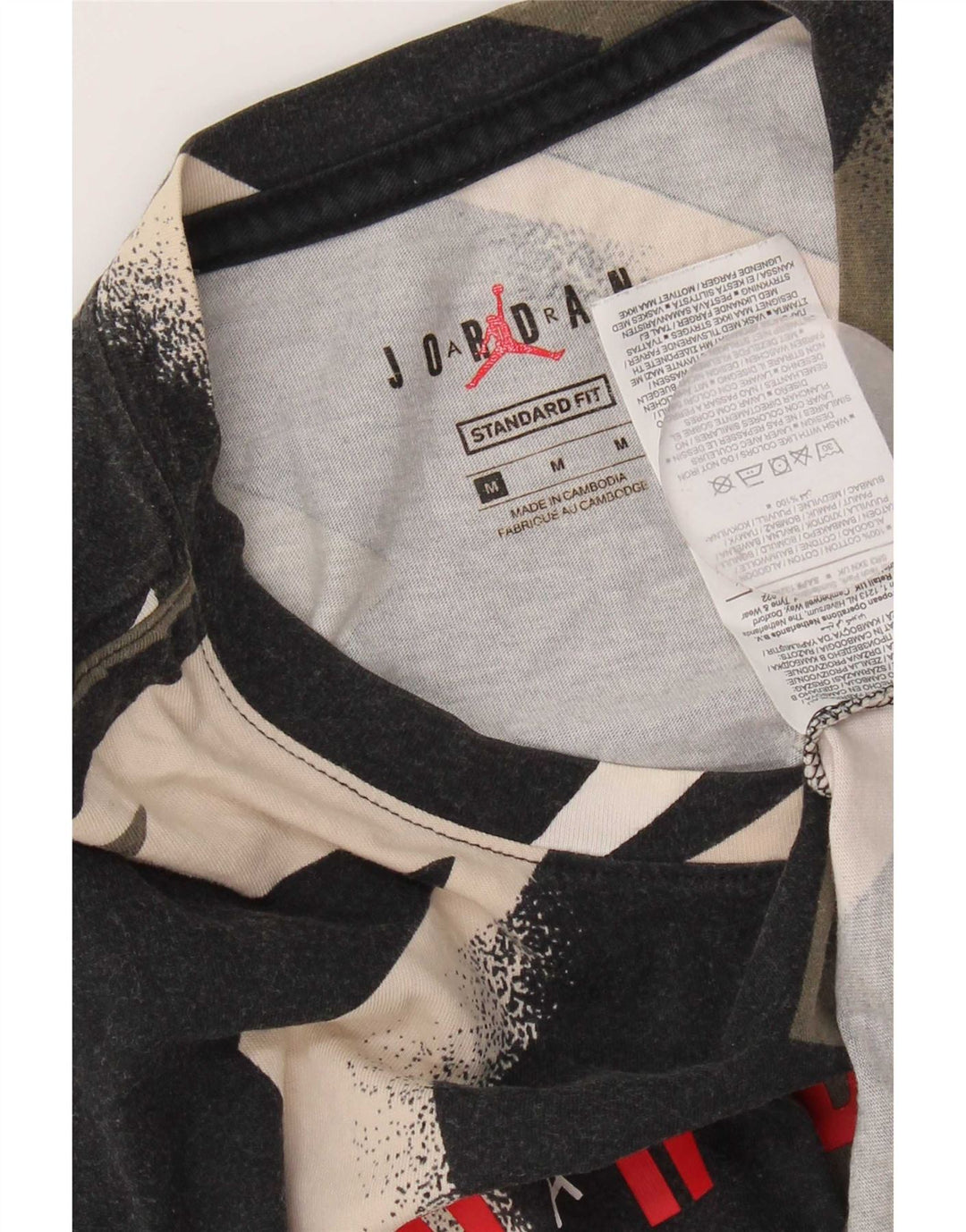 Tricou grafic Jordan pentru bărbați, cu croiala standard, Top Mediu Multicolor Geometric