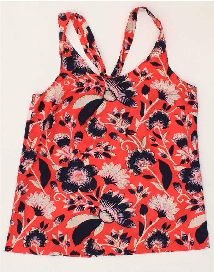 J. CREW Womens Sleeveless Blouse Top US 6 Medium Red Floral Polyester Vintage J. Crew and Second-Hand J. Crew from Messina Hembry 