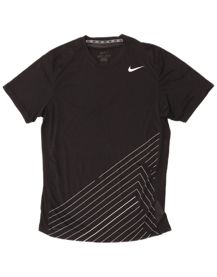 Tricou Nike Dri Fit pentru bărbați Top Mediu Negru Poliester cu dungi