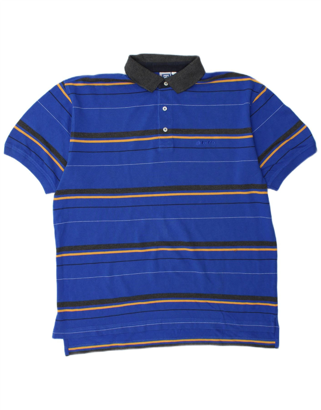 LOTTO Tricou polo pentru bărbați UK 42/44 XL Bumbac cu dungi albastre