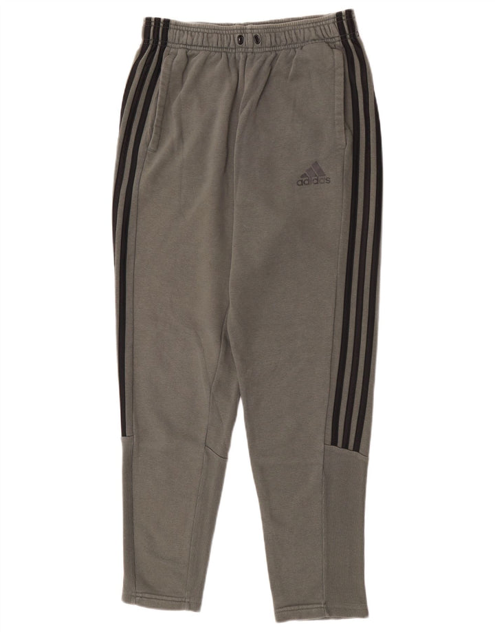 Pantaloni de trening Adidas pentru bărbați, bumbac gri mediu
