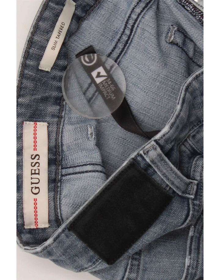 Guess Blugi Slim Tapered pentru bărbați W34 L31 Albastru