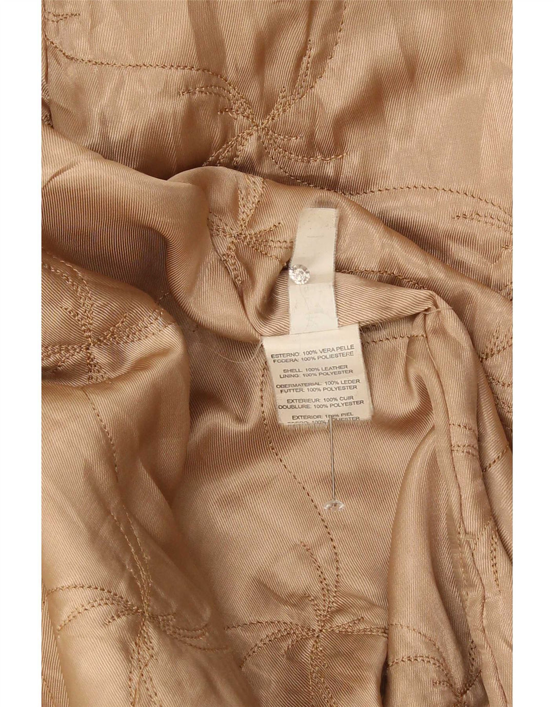 Palton din piele vintage pentru femei EU 50 3XL Bej Clasic