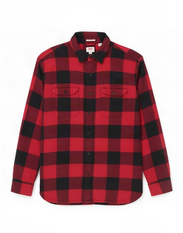 Cămașă de flanel pentru bărbați Levi's, mare, roșu, din bumbac