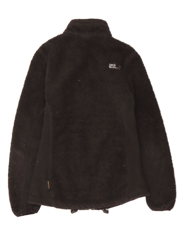 JACK WOLFSKIN Womens Fleece Jacket UK 10 Small Black Polyester Vintage Jack Wolfskin and Second-Hand Jack Wolfskin from Messina Hembry 