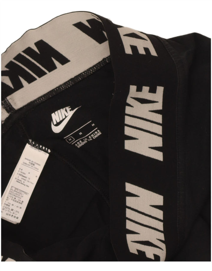 Leggings grafic Nike pentru femei UK 12, bumbac mediu negru