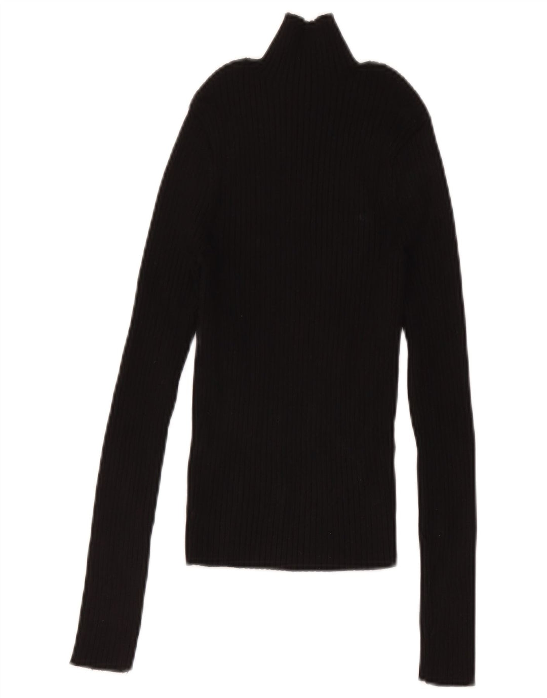 Crop Top pentru femei Zara cu mânecă lungă UK 12 Medium Black Viscose