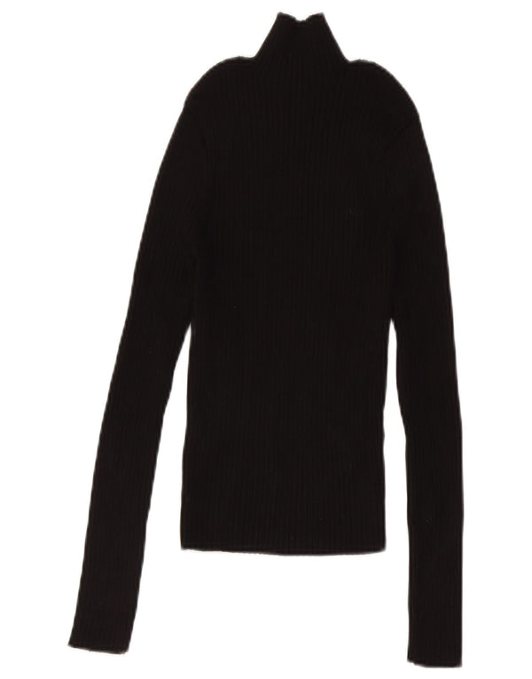 Crop Top pentru femei Zara cu mânecă lungă UK 12 Medium Black Viscose