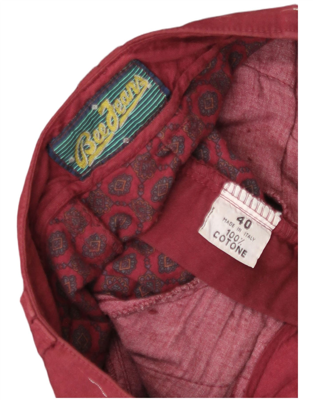 Fusta Midi Vintage pentru Damă IT 40 Medium Burgundy Bumbac