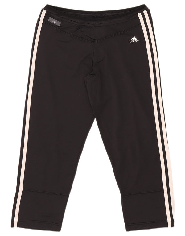 Pantaloni de trening ADIDAS Clima 365 Capri pentru femei UK 16, mare, negru, nailon
