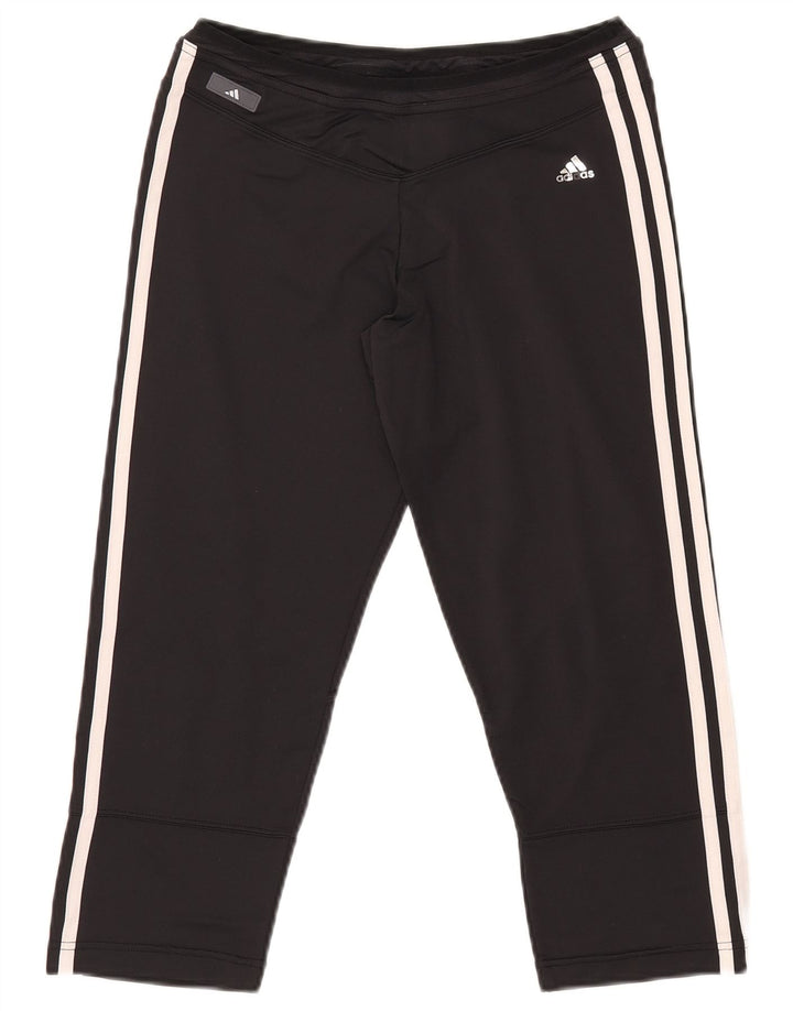 Pantaloni de trening ADIDAS Clima 365 Capri pentru femei UK 16, mare, negru, nailon