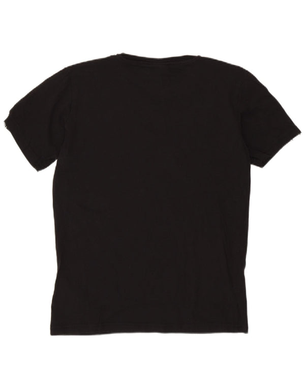 Tricou grafic Champion pentru băieți Top 13-14 ani XL bumbac negru
