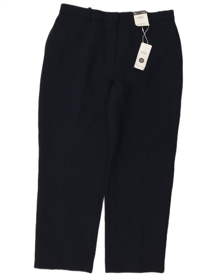 MARKS & SPENCER Pantaloni chino pentru femei UK 14 Large W34 L27 Bleumarin