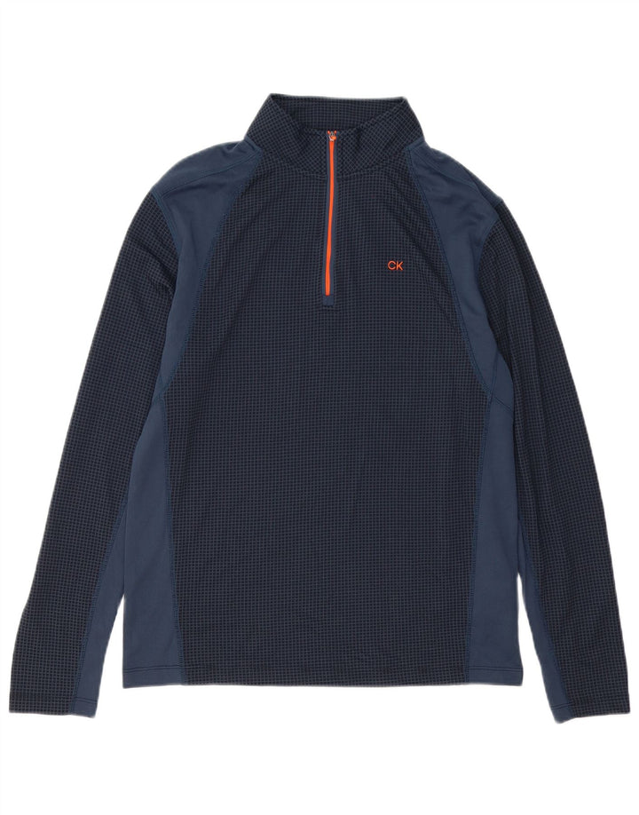Hanorac pentru bărbați Calvin Klein Pullover, Mărime Medie, Culoare Albastru Navy cu blocuri de culoare