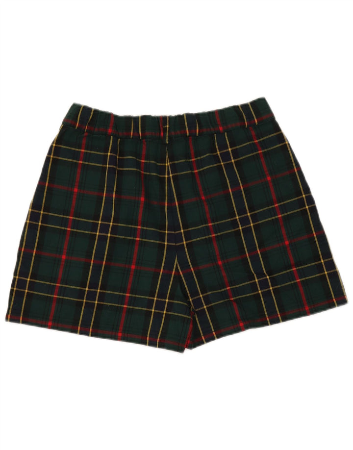 Nice & Chic Pantaloni scurti chino pentru femei, mari W32, poliester cu carouri verzi