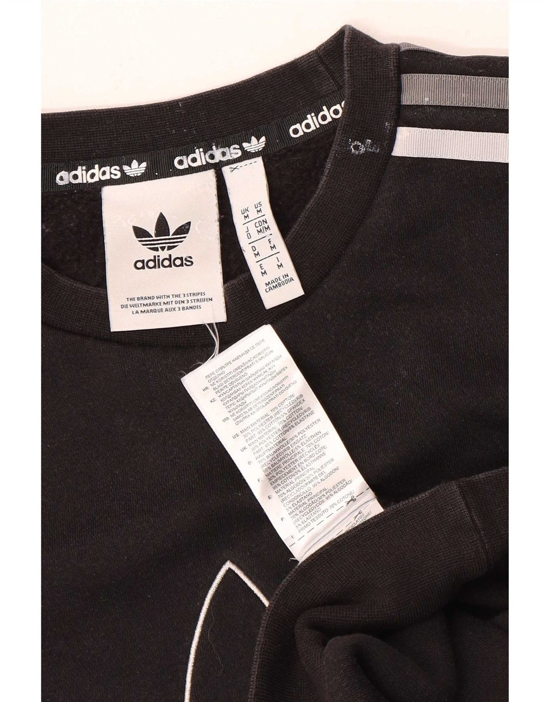 Hanorac grafic pentru bărbați Adidas Jumper mediu din bumbac negru