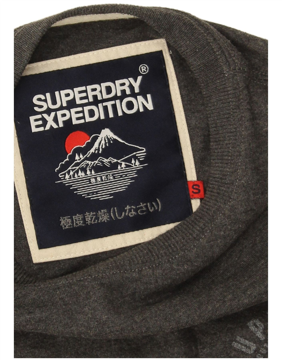 Top pentru bărbați Superdry cu mânecă lungă, bumbac gri mic