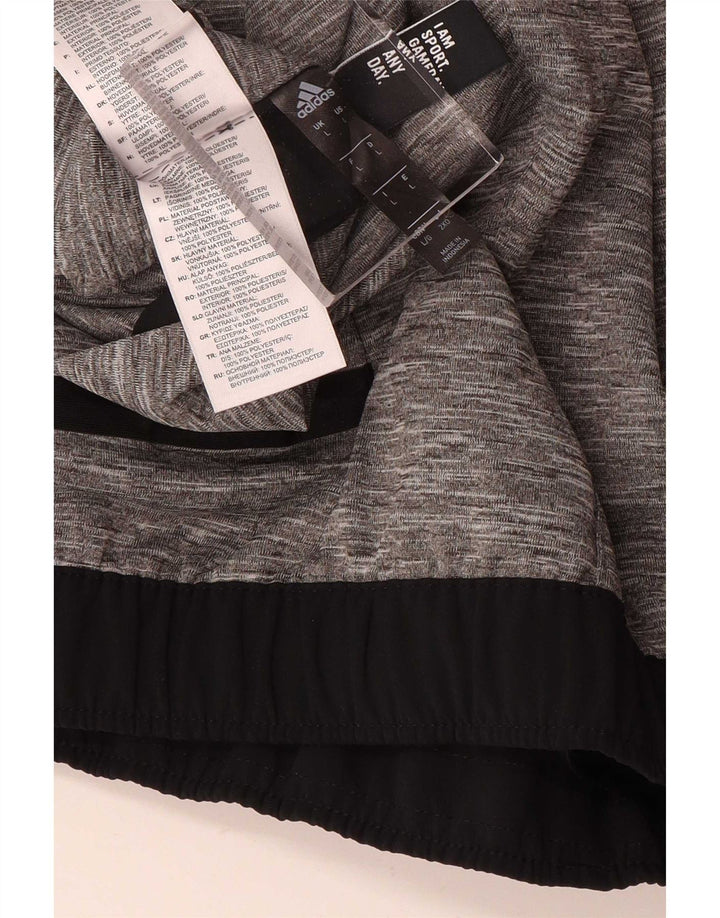 Pantaloni scurți sport reversibile Adidas pentru bărbați, mari, gri, poliester color bloc