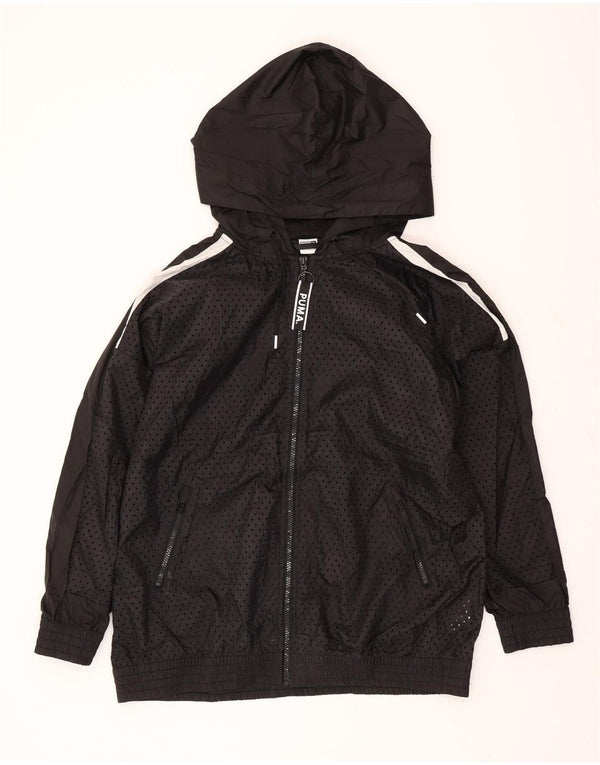 Jachetă de trening cu glugă grafică PUMA pentru bărbați, poliester mediu negru