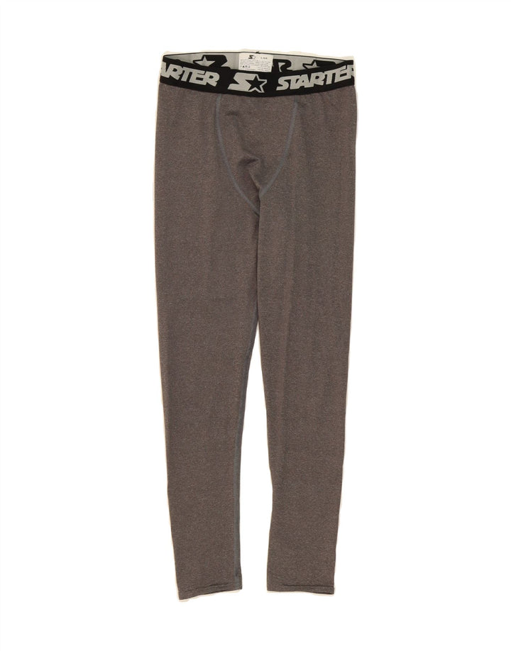 STARTER Boys Graphic Leggings 7-8 Years Large Grey Polyester Vintage Starter and Second-Hand Starter from Messina Hembry 
