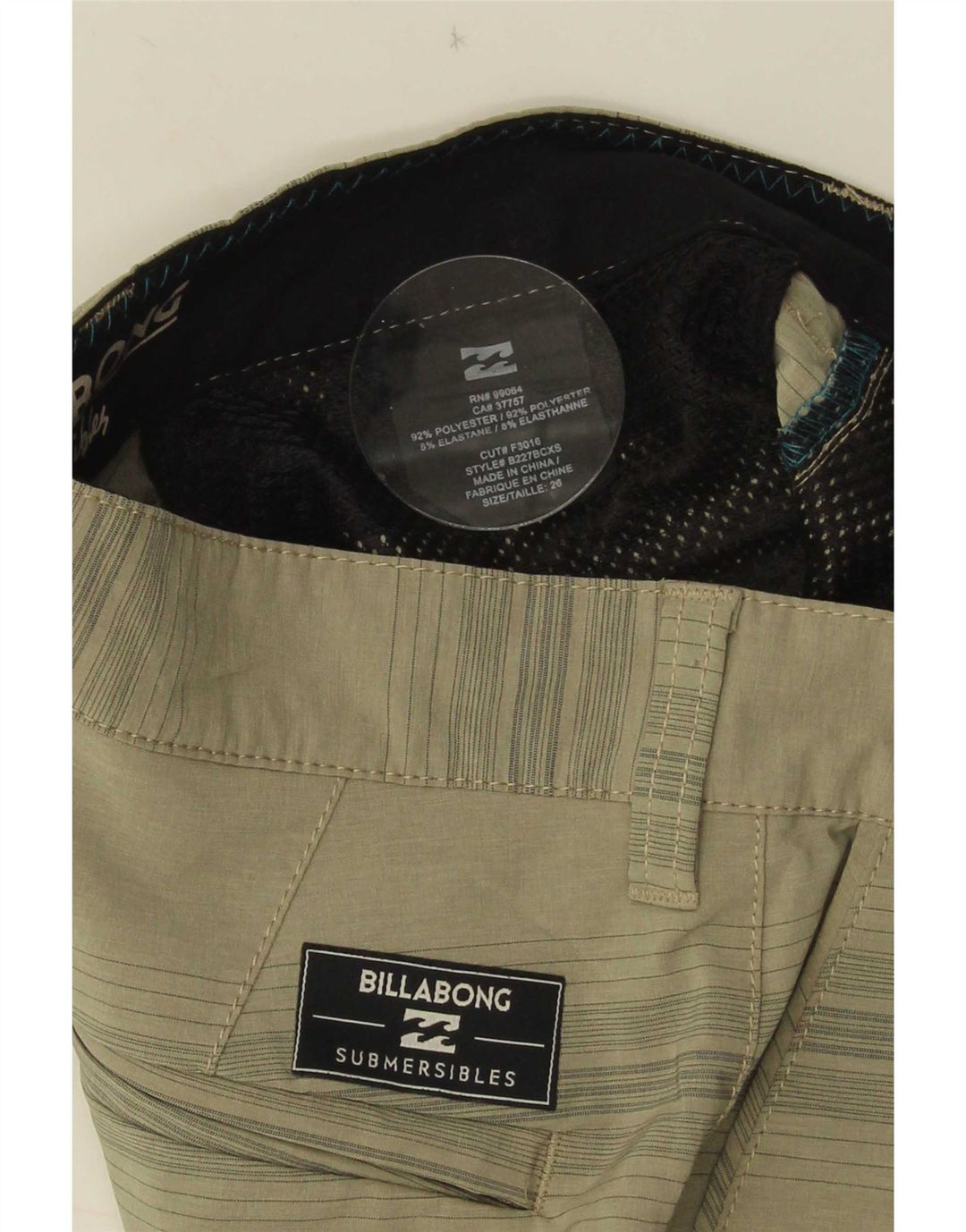 Pantaloni scurți chino pentru bărbați Billabong W26 Poliester cu dungi kaki mici