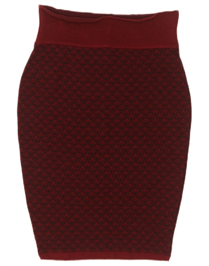 Fusta creion pentru femei Sevres cu model abstract IT 44 Medium W28 Lână Bordeaux