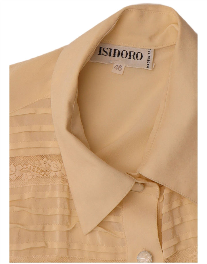 Bluză Cămașă Vintage Femei IT 46 Large Beige