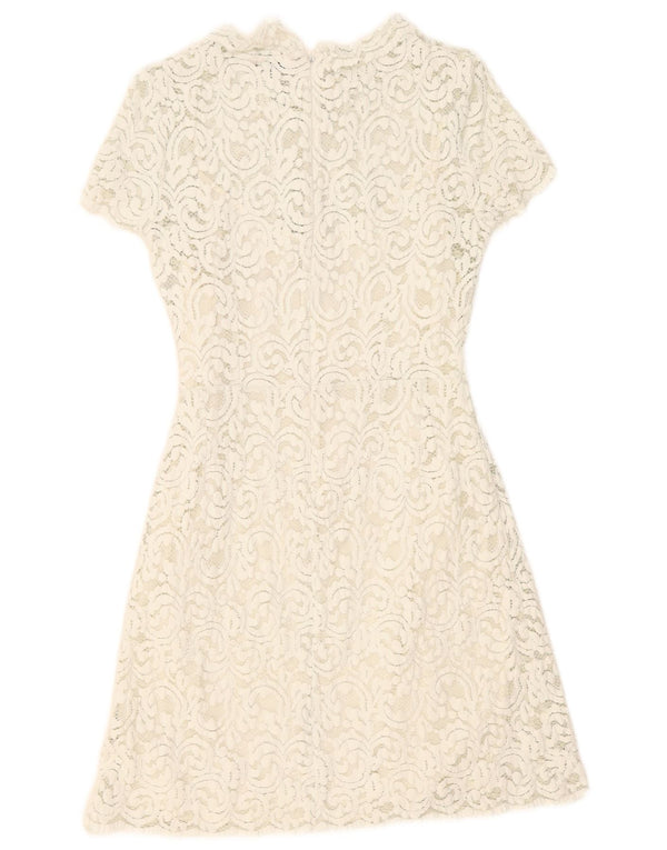 Rochie în formă de A din dantelă Jack Wills pentru femei UK 8 Small White Floral