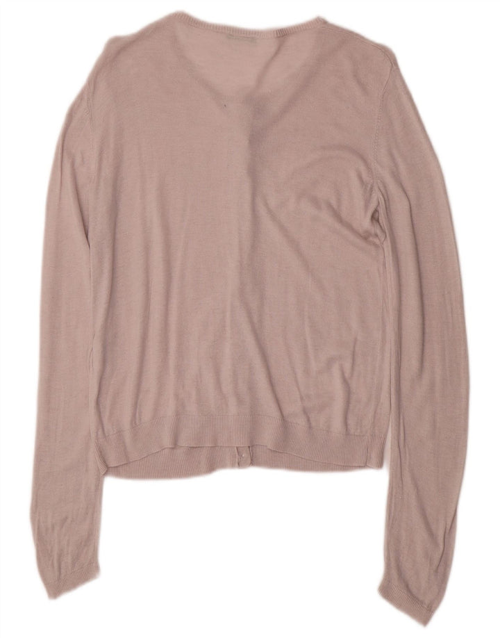 Pulover Cardigan Fete BENETTON 11-12 Ani 2XL Roz Viscoza