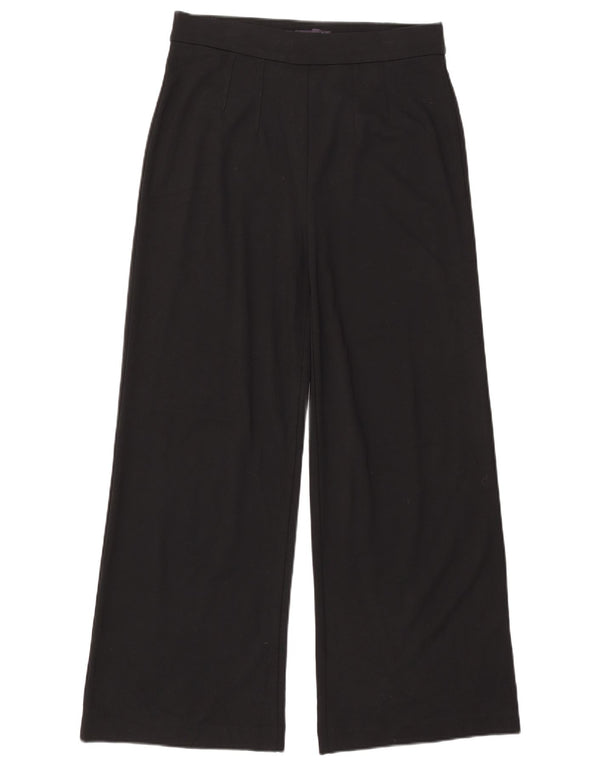 Marks & Spencer Womens Wide Leg Casual Trousers UK 14 Large W32 L30 Black