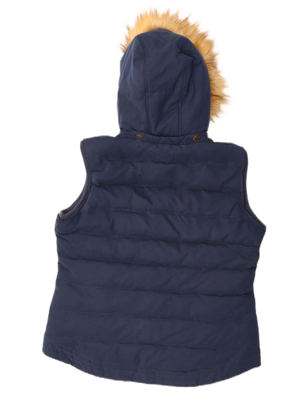 Gilet căptușit cu glugă pentru femei Fat Face UK 14 Poliester mare bleumarin