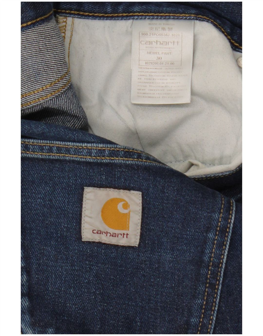 Blugi subțiri pentru bărbați Carhartt W30 L29 bumbac bleumarin