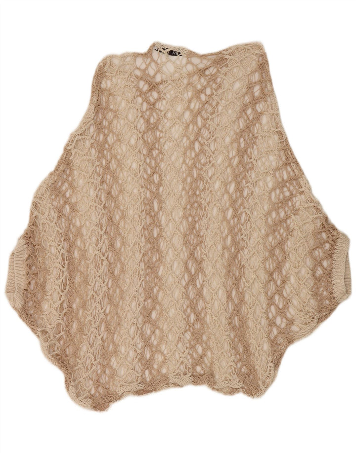 Top poncho pentru femei din croșetat Zara UK 16 mare bej