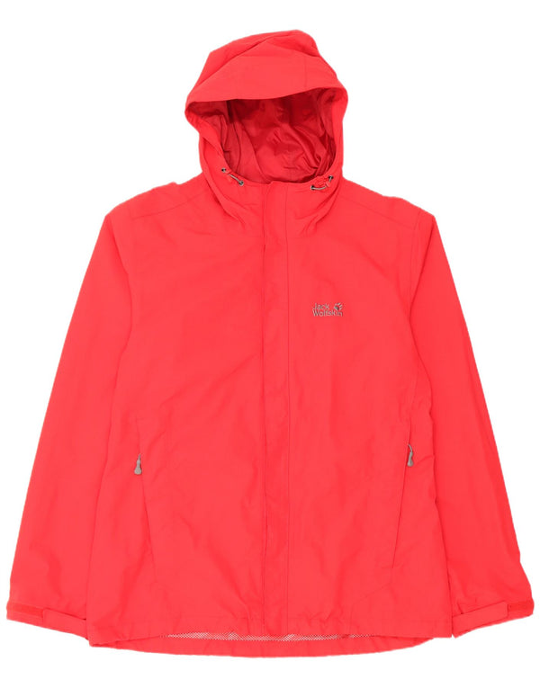 Jack Wolfskin Jachetă de ploaie cu glugă pentru bărbați Marea Britanie 40/42 Nylon roșu mare