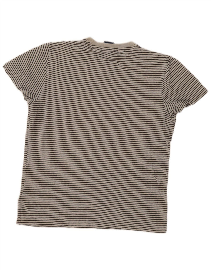 Tricou pentru bărbați Superdry Top din bumbac cu dungi, gri mediu