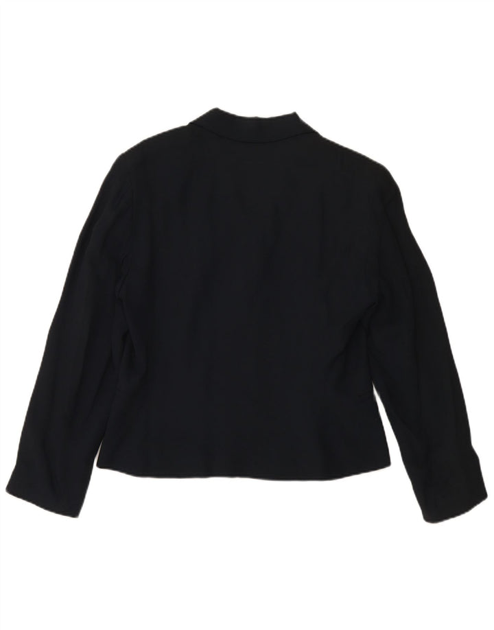 MARELLA Jachetă Blazer pentru femei cu 4 nasturi UK 16 mare, albastru bleumarin, viscoză